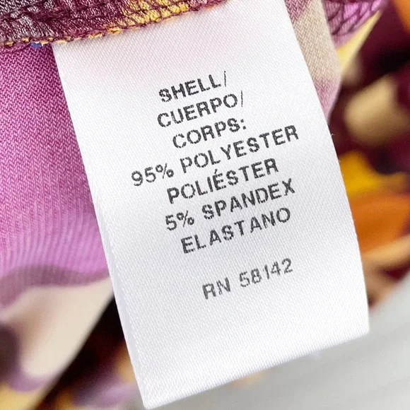 NEW Maggy London Women's Bell Sleeve Shirred Tent Dress Maroon Gold US Size 14 - Picture 11 of 12